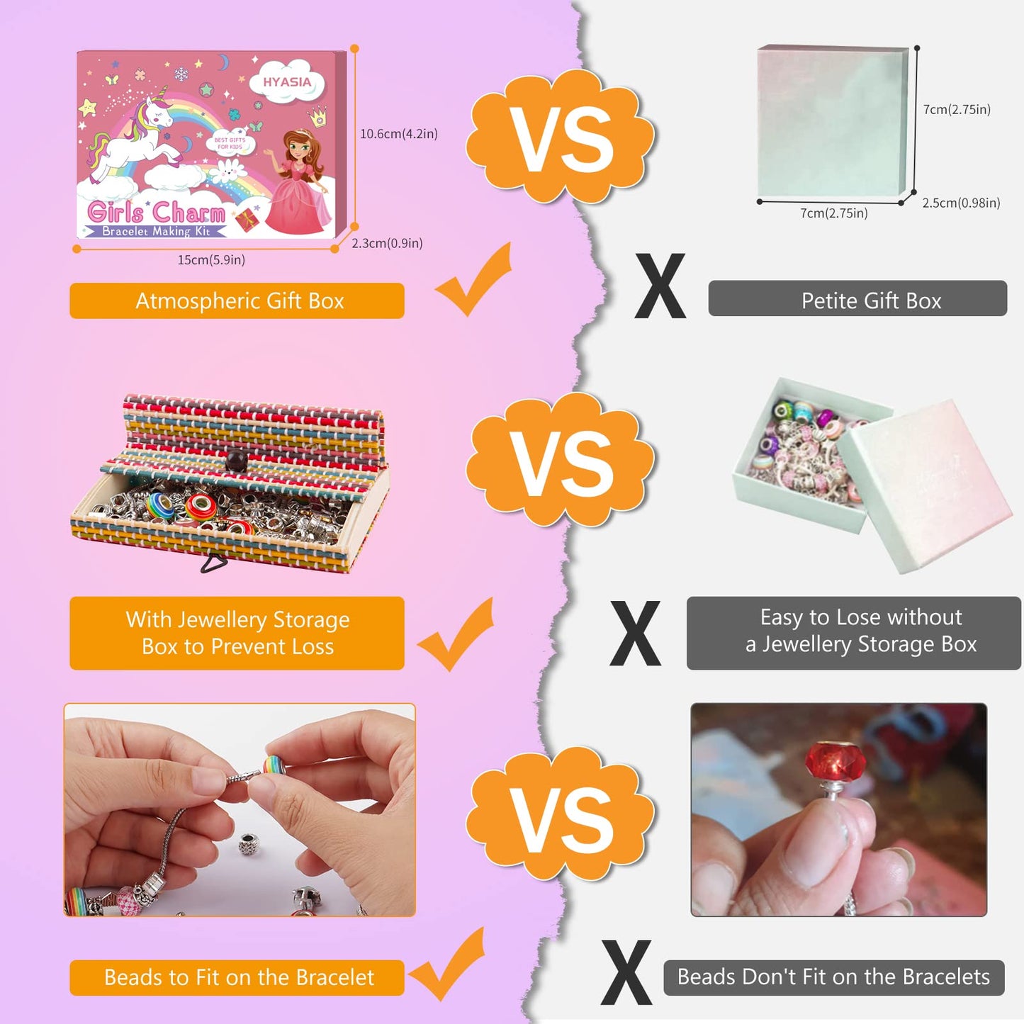 HYASIA Unicorn Gifts for Girls Jewelry Making Kit - Kids Toys Arts Crafts for Kids Age 6 7 8 9 10+ Year Old, Charm Bracelet Maki