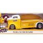 M&Ms 1:24 1947 Ford Coe Flatbed Die-Cast Car & 2.75 Yellow Figure Toys For Kids And Adults