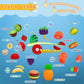 Kids Camping Toys, Mitcien Camping Set Include Pretend Campfire Play Food Fruits & Vegetables Hamburger Magnetic Fishing Toy Tod