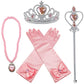 Fancydresswale Princess Elshia Cinderella Hair Queen Plastic Dress Up Accessories Set For Girls (Pink)