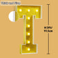 Imprsv Marquee Letters Gold 3Ft: Golden Party Decor - Light Up Letter T Large 3 Feet Tall - Party Decorations Letter For Birthda