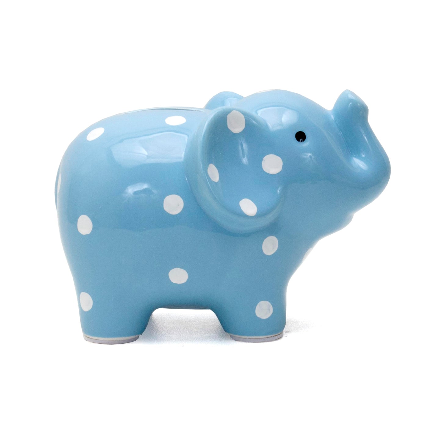 Child To Cherish Ceramic Polka Dot Elephant Piggy Bank For Boys, Blue