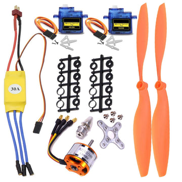 Abcgoodefg A2212 1400Kv Rc Brushless Motor 30A Esc Motor Sg90 Micro Servo 8060 Propeller Set For Rc Plane Quadcopter Fixed Wing 