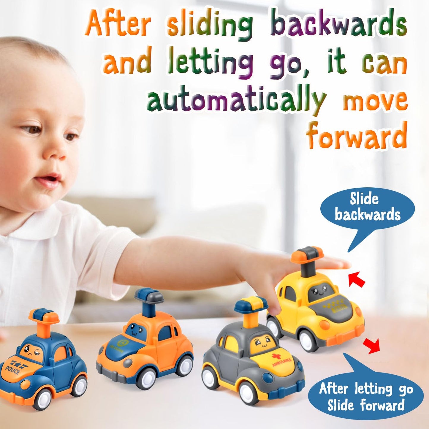 Soi-Meme Car Toys For Toddlers 1 2 3 Year Old Boy Girl First Birthday Gifts For Toddler Toys Age 1 2 3 Year Old Boy Birthday Gif