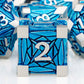 ORIFANTOU Metal DND Dice Set Dungeons and Dragons Dice with Box, Blue Debris D&D Dice RPG D and D Dice Role Playing Game Polyhed