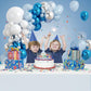 Metallic Blue Silver Balloons Garland Arch Kit, 117Pcs 18/12/10/5 Inch Chrome Blue Light Blue White Sliver Confetti Balloons For