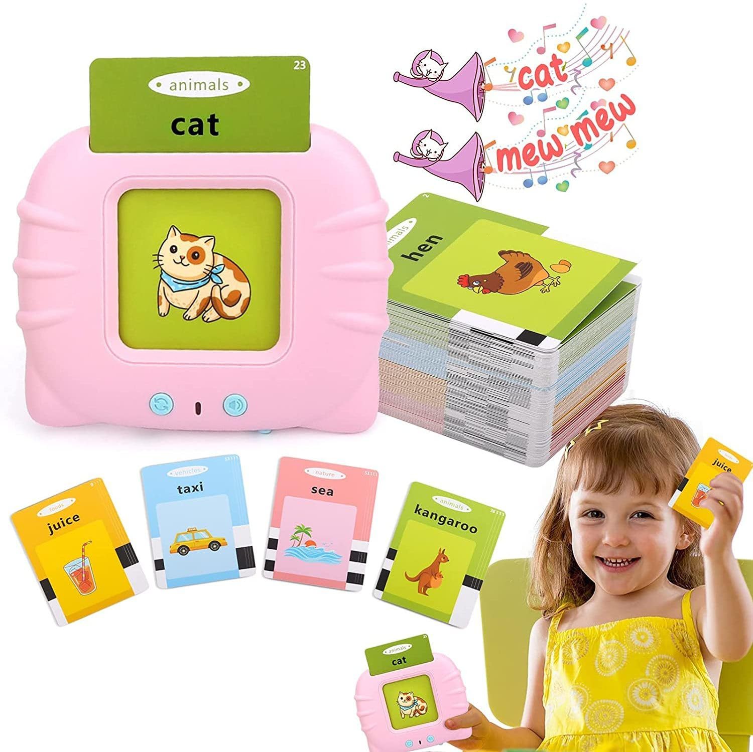 Besite Toys Talking English Words Flash Cards Electronic Reading Early Talking Flashcards