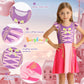 Sukyfecde Princess Dresses for Girls Toddler Kids Halloween Costume Outfits Birthday Party Dress Up 9-10 Years Purple