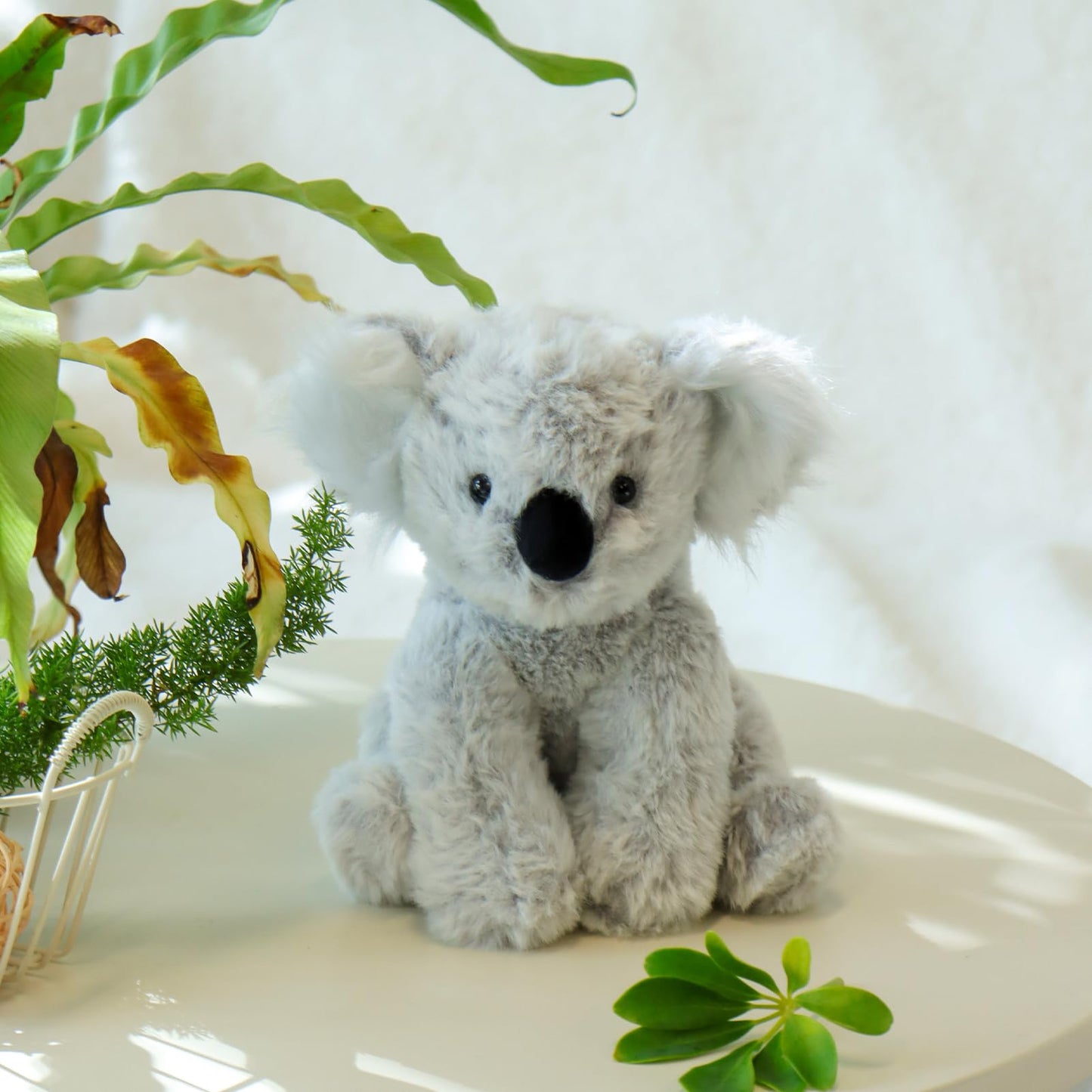 Apricot Lamb Plush Gray Koala Stuffed Animal - Soft Cuddly, 8" Small, Polyester