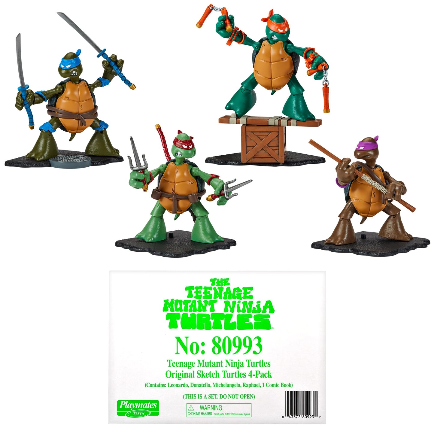 Teenage Mutant Ninja Turtles Original Sketch Collector Figure, Model 80993, Multi-Color, Includes Comic Book, Plastic Material