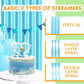 8 Rolls Crepe Paper Streamers 656ft, Pack of Light Blue and Sky Blue Party Steamers Set for Party Decoration Wedding Birthday Ba