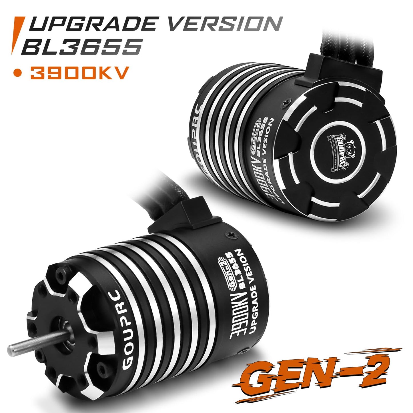 Gouprc Bl3655 3900Kv Brushless Motor Shaft 3.175Mm Diameter With Upgrade Gen-2 60A Brushless Esc Electric Speed Controller Combo
