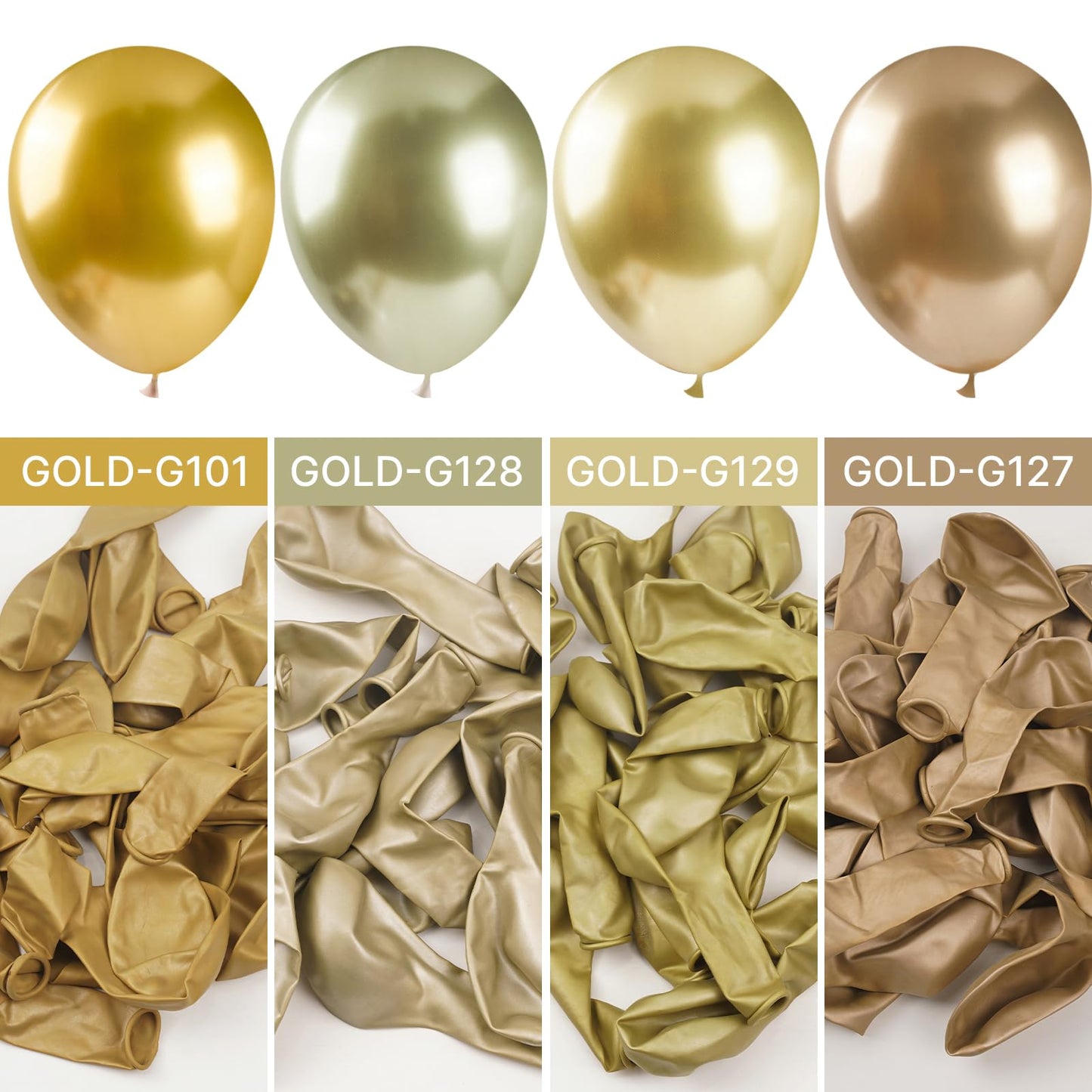 Partywoo Metallic Chrome Gold Balloons, 100 Pcs 12 Inch Chrome Gold Balloons, Gold Balloons For Balloon Garland Balloon Arch As Party Decorations, Birthday Decorations, Wedding Decorations, Gold-G127