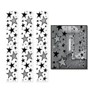 Beistle Black & Silver Star Party Panels