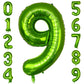 Paticool 40 Inch Green Number Balloon 9, Large Number Foil Balloons Mylar For Girl Boy Birthday Party Celebration Decorations Su