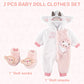 Babeside 2 Pcs Reborn Baby Doll Clothes Set For 17-22 Inch Baby Dolls, Cute Sheep Style Baby Doll Clothing With Doll Hat And Dol