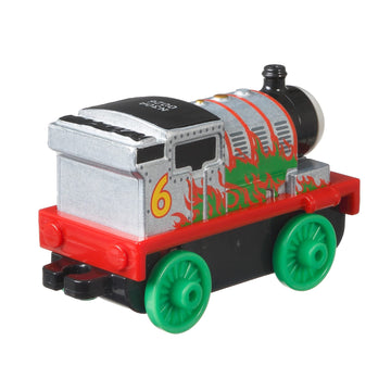 Thomas And Friends Adventures Percy Chrome With Green Flames Gyv66 Metal Engine