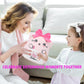 NIUBEHOHO Big Sister Plush Cat Stuffed Animal - 10 Inch Pink Cat with Bow, Perfect Gift for New Siblings, Soft Cotton Material