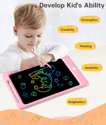 Beydoa Lcd Writing Tablet For Kids, 12 Inch Colorful Doodle Board, Drawing Tablet Writing Board, Toddler Learning Toys For 3 4 5