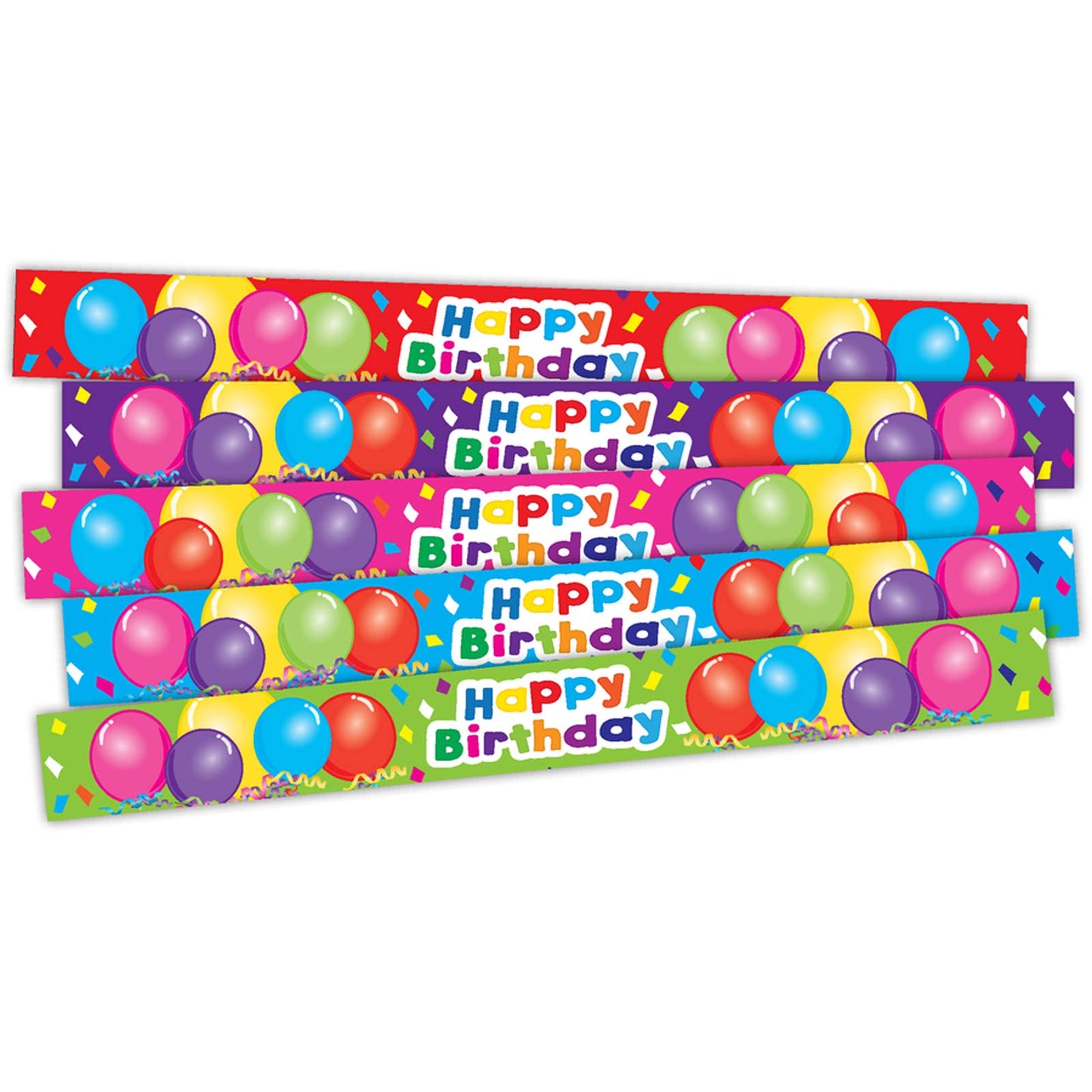 Teacher Created Resources Happy Birthday Balloons Slap Bracelets, 10 Per Pack, 6 Packs