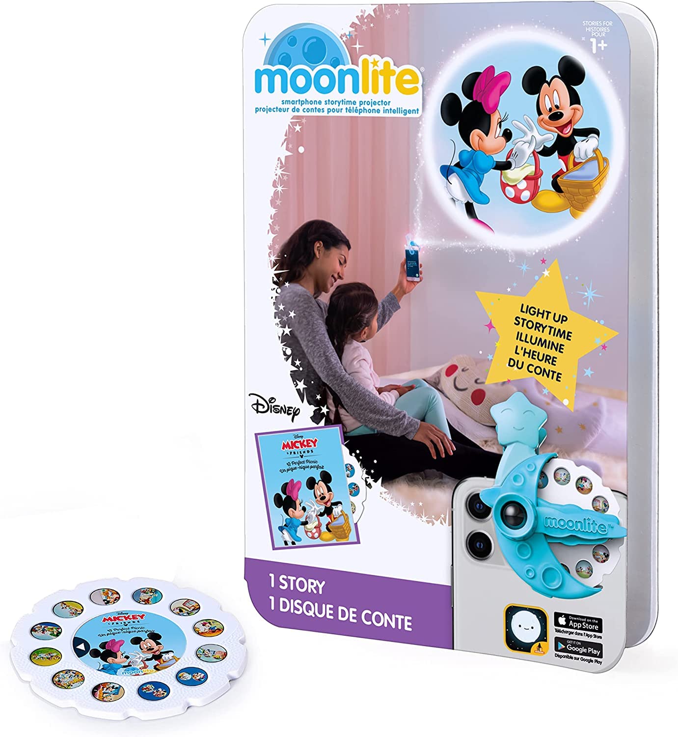 Moonlite Storybook Reels For Flashlight Projector, Kids Toddler | Mickey & Friends A Perfect Picnic | Single Reel Pack Story For