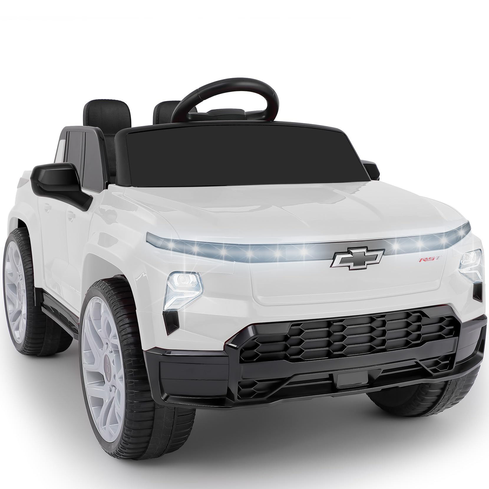 Elemara 12V Licensed Chevrolet Silverado Ride On Truck,Battery Powered Motorized Car,Electric Car For Kids With 2 Speed,Truck Be