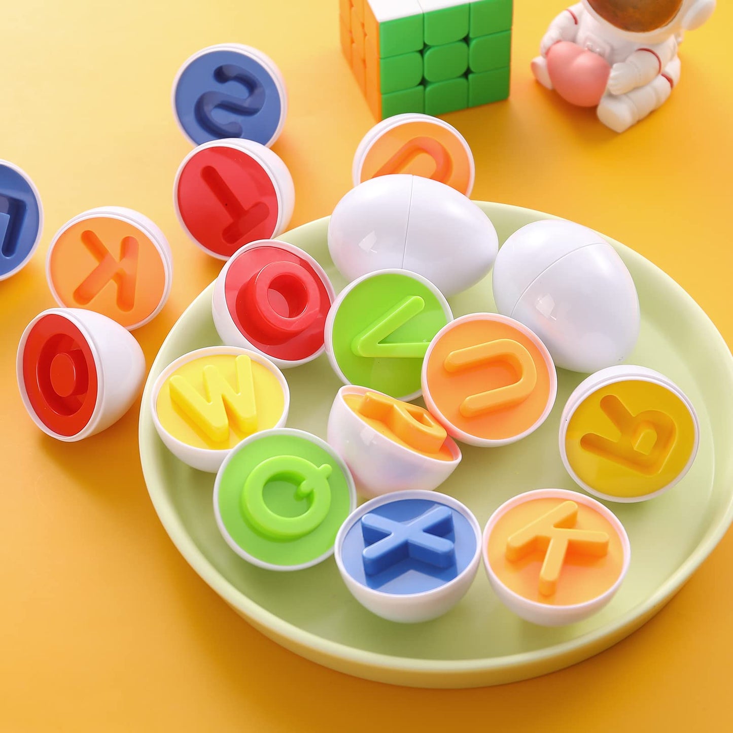 Gbayle Letters Matching Eggs 26Pcs Abc Toys Alphabet Educational Color & Shape Recognition Sorter Puzzle Skills Study Toys Easte