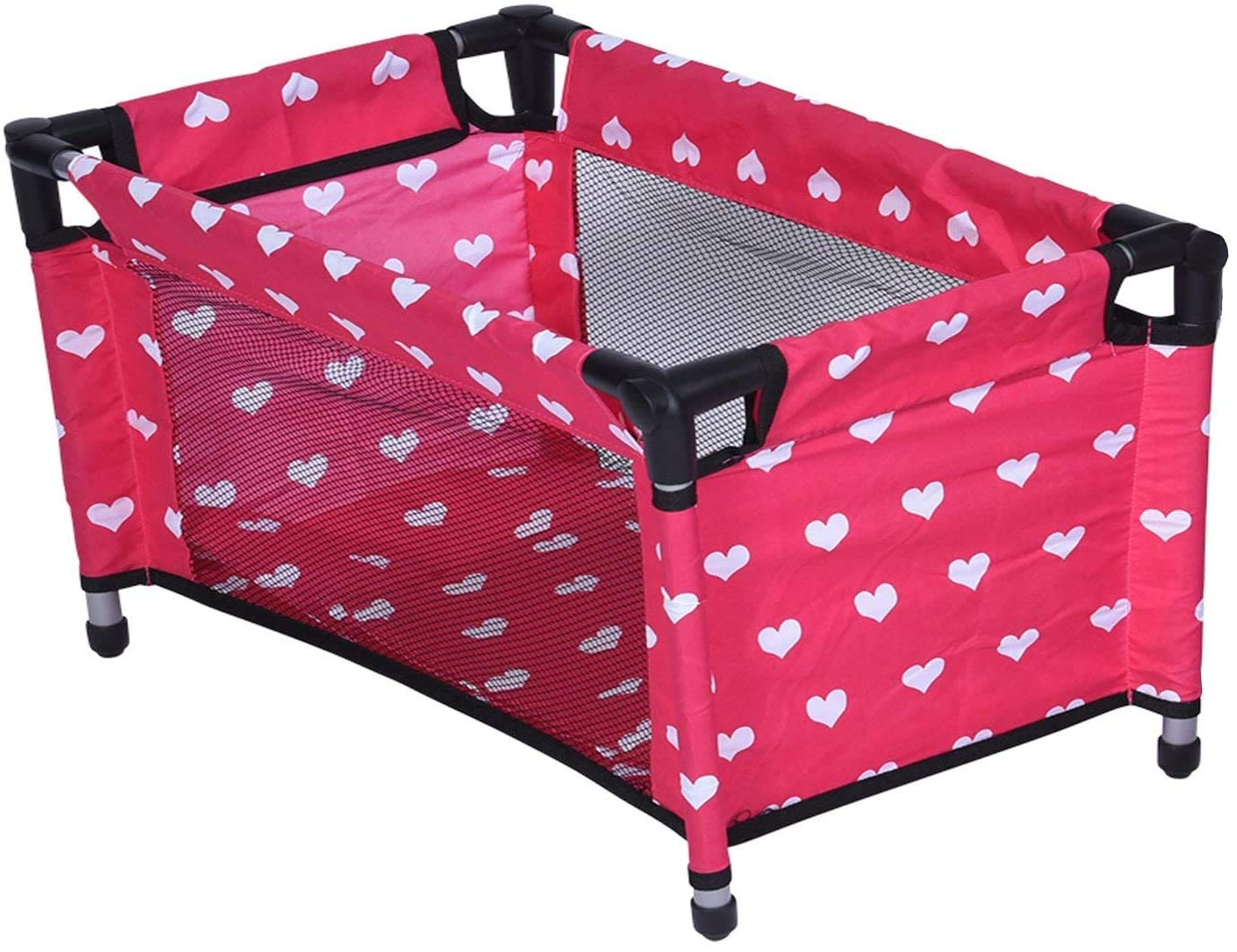 The New York Doll Collection Mega Play Set for 18-Inch Dolls, Pink Hearts, Includes High Chair, Doll Bouncer & Pack N Play, Model A178