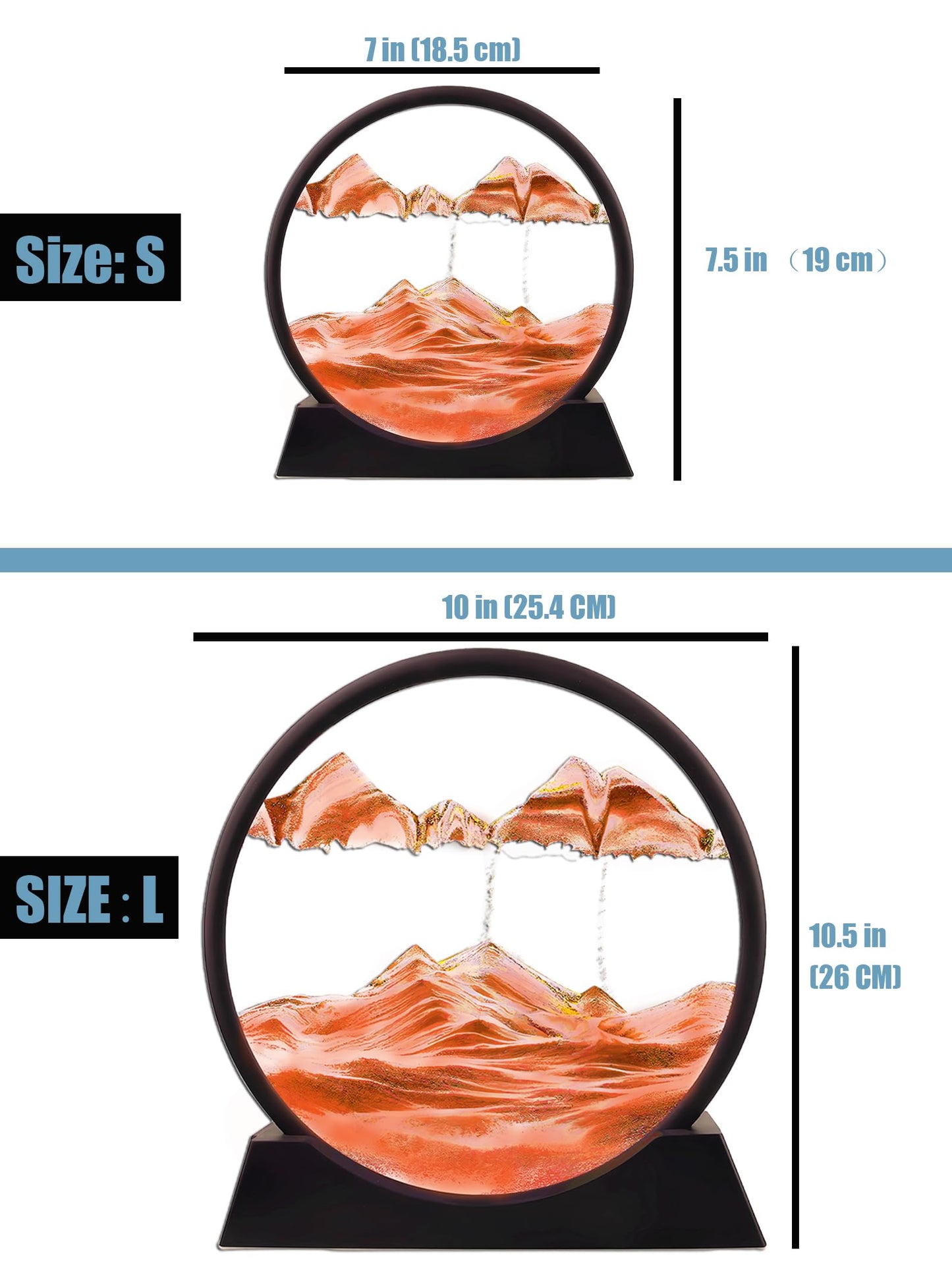 Twohua Sand Motion Art 3D Hourglass Deep Sea Sandscape Sand Art Liquid Motion Hour Glass Moving Sandscapes Quicksand Painting,Of