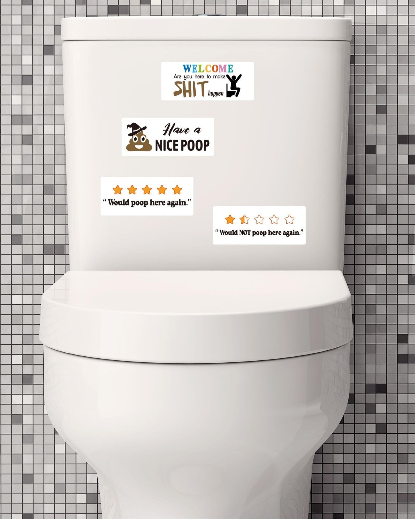 MiStar 60 PCS Prank Stickers, Funny Vinyl OSHA Law Decals for Porta Potty, Multicolor, Gag Gifts for Adults & Teens