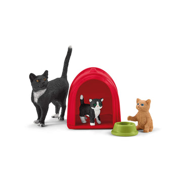 Schleich Farm World, Animal Toy Gifts For Kids, Playtime For Cute Cats, 9-Piece Set With Cat And Kitten Toys 9-Piece Set, Ages 3+