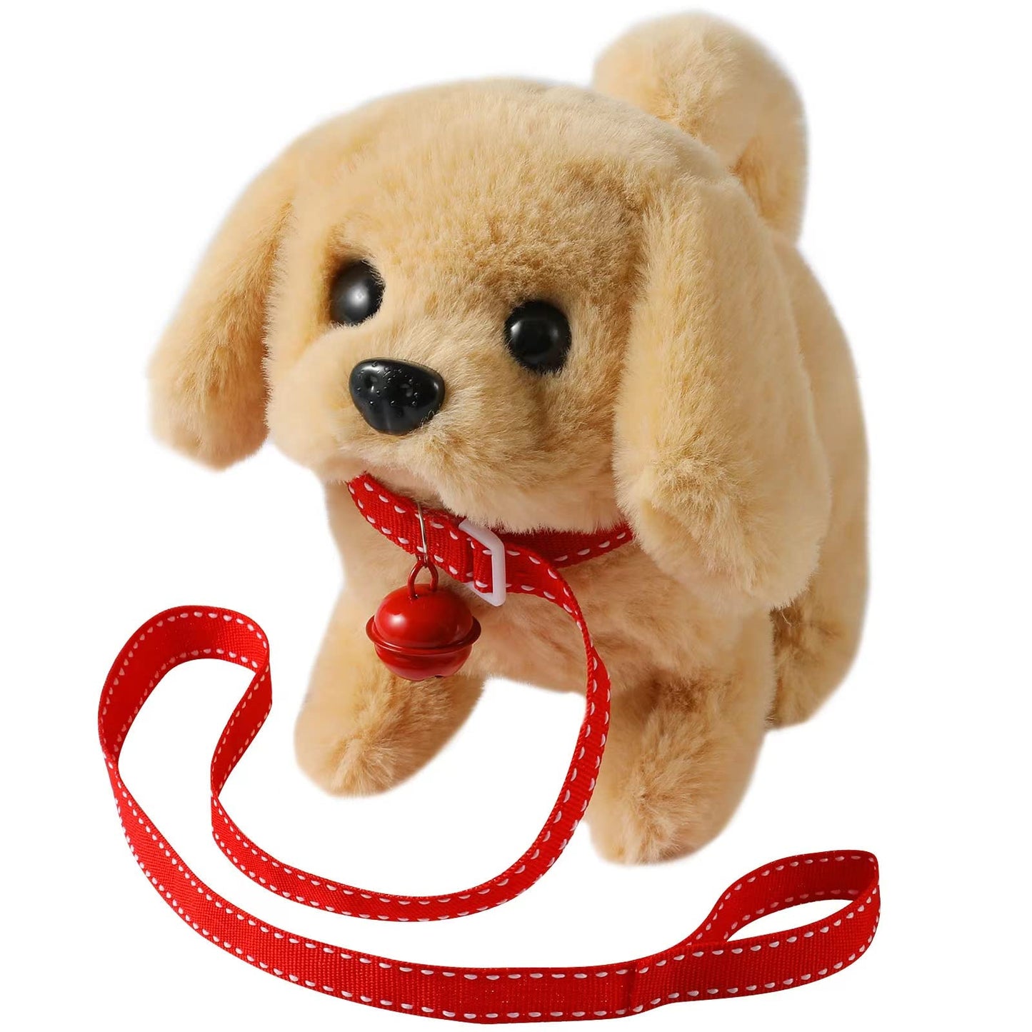 Ksabvaia Plush Golden Retriever Toy Puppy Electronic Interactive Dog - Walking, Barking, Tail Wagging, Stretching Companion Animal For Kids Toddlers