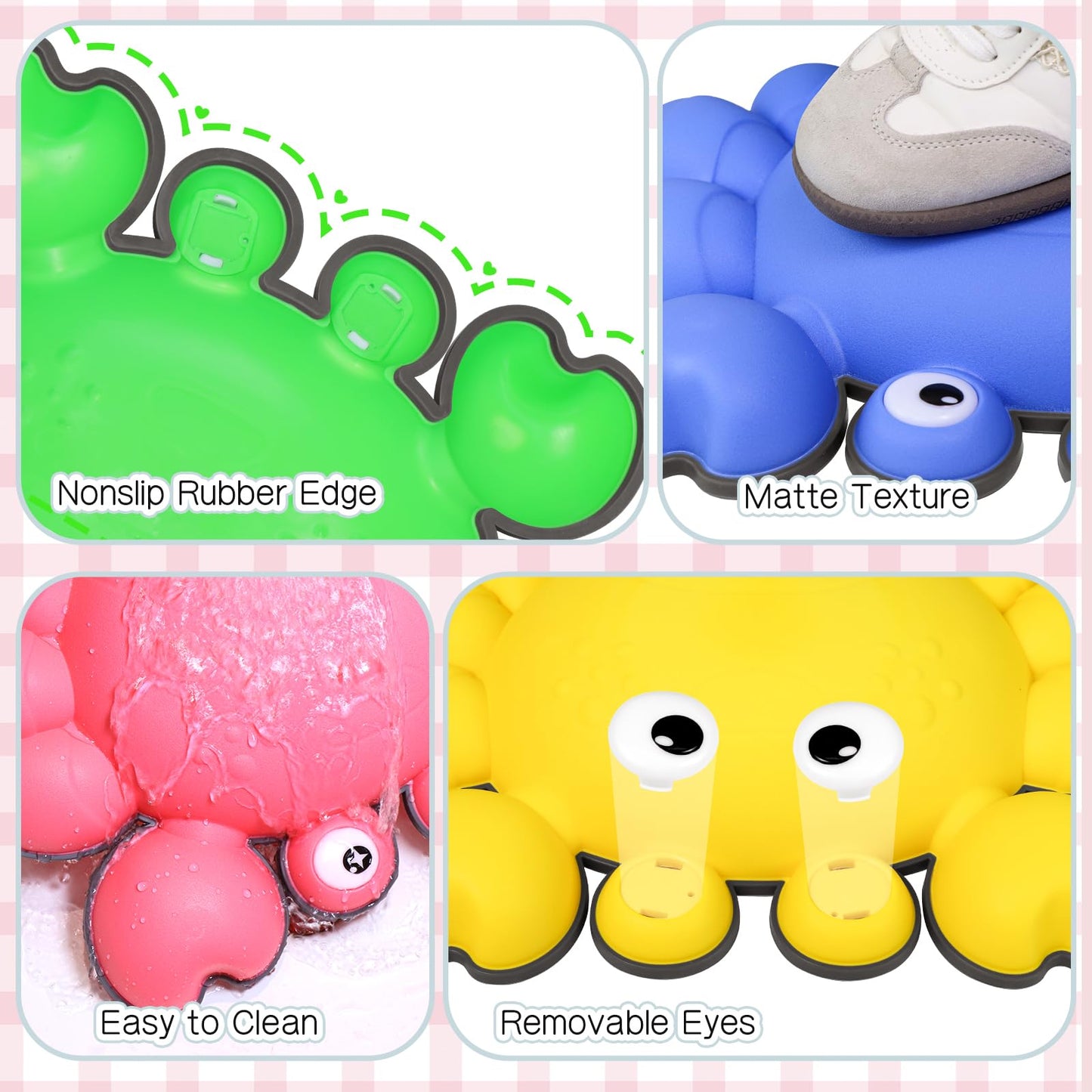 Crab Balance Stepping Stones For Kids, 6Pcs Non-Slip Jumping Step Stones, Toddler Floor River Stones Balance Blocks For Kids Coo