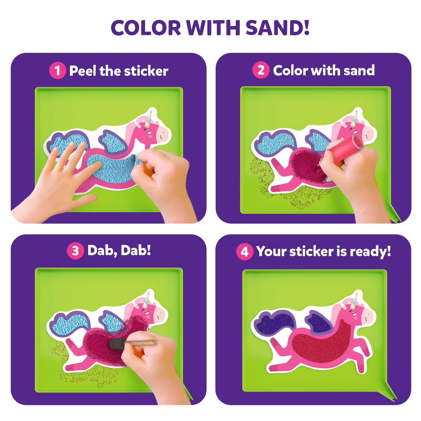 Skillmatics Sand Art Activity Kit - DIY Unicorn & Princess Craft, 50+ Stickers, Large, Multicolor, Model SKILL1234SAUP