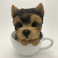 Pacific Giftware Adorable Teacup Pet Pals Puppy Collectible Figurine 5.75 Inches (Yorkie)