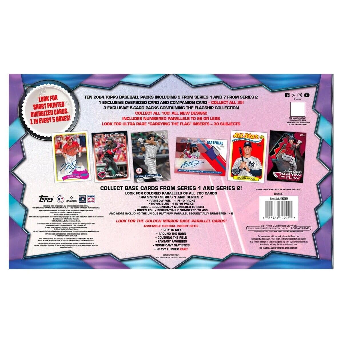 Topps 2024 Series 1 & 2 Baseball The Flagship Collection Trading Card Super Box 13 Pack Plus Oversized Card