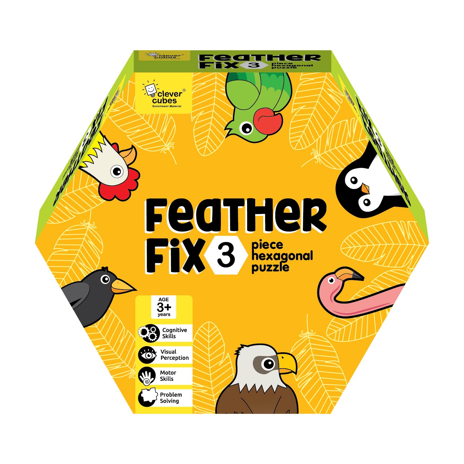 Clever Cubes Feather Fix. 3 Piece Puzzle. Educational Games. Activity Games. Perfect For Kids 3 To 4 Years. Birthday Return Gift