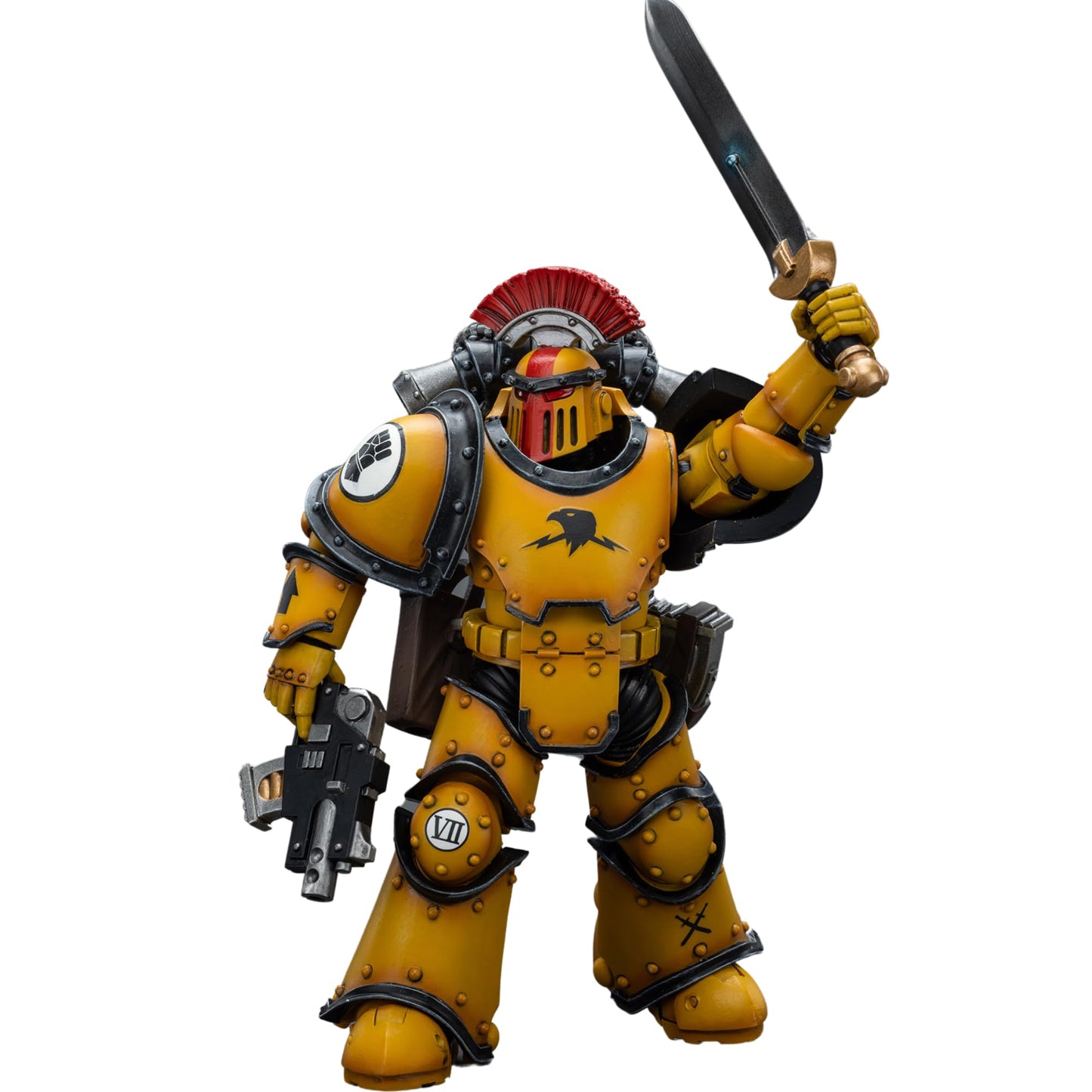 JOYTOY Warhammer 40 000 1/18 Action Figure Imperial Fists Legion MkIII Tactical Squad Sergeant with Power decorative replica blade Collection Model Christmas Birthday Gifts