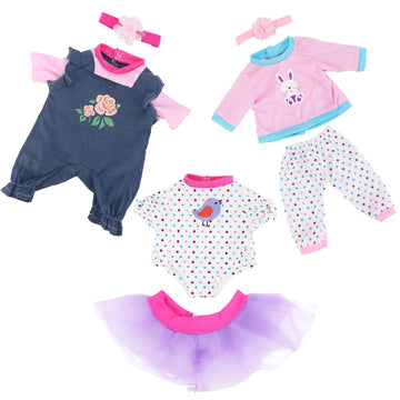 3 Sets Baby Doll Clothes For 14-18 Inch Dolls, 16 Inch Baby Doll Clothes Dresses And Accessories Outfits For New Born 15 Inch Ba