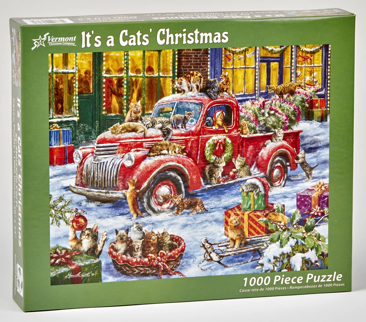 Vermont Christmas Company It'S A Cats' Christmas Jigsaw Puzzle 1000 Piece