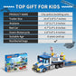 City Police Truck And Trailer Building Sets, Compatible With Lego Police Car With Tow Truck, Helicopter, Car, Motorcycle, Police