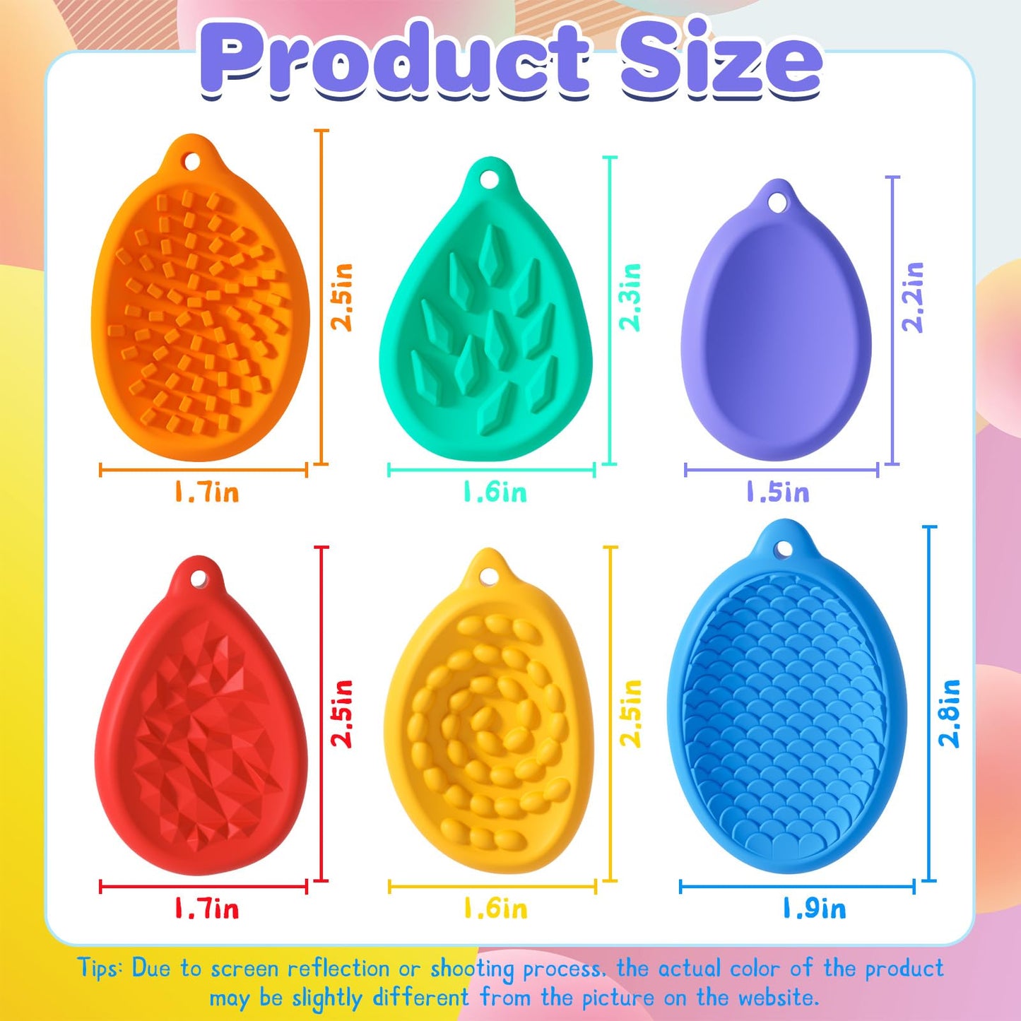 Qingler Fidget Toys Sensory Worry Stones With Lanyard Stocking Stuffers For Kids, 6 Pack Worry Stones For Autism Adhd Teens Anxi