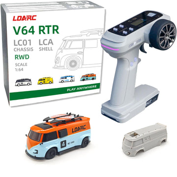 LDARC 1:64 Scale Mini RC Sports Car 2.4Ghz Ideal for Racing Enthusiasts, Racing Remote Contrl Car Model with RGB Lights Comes wi
