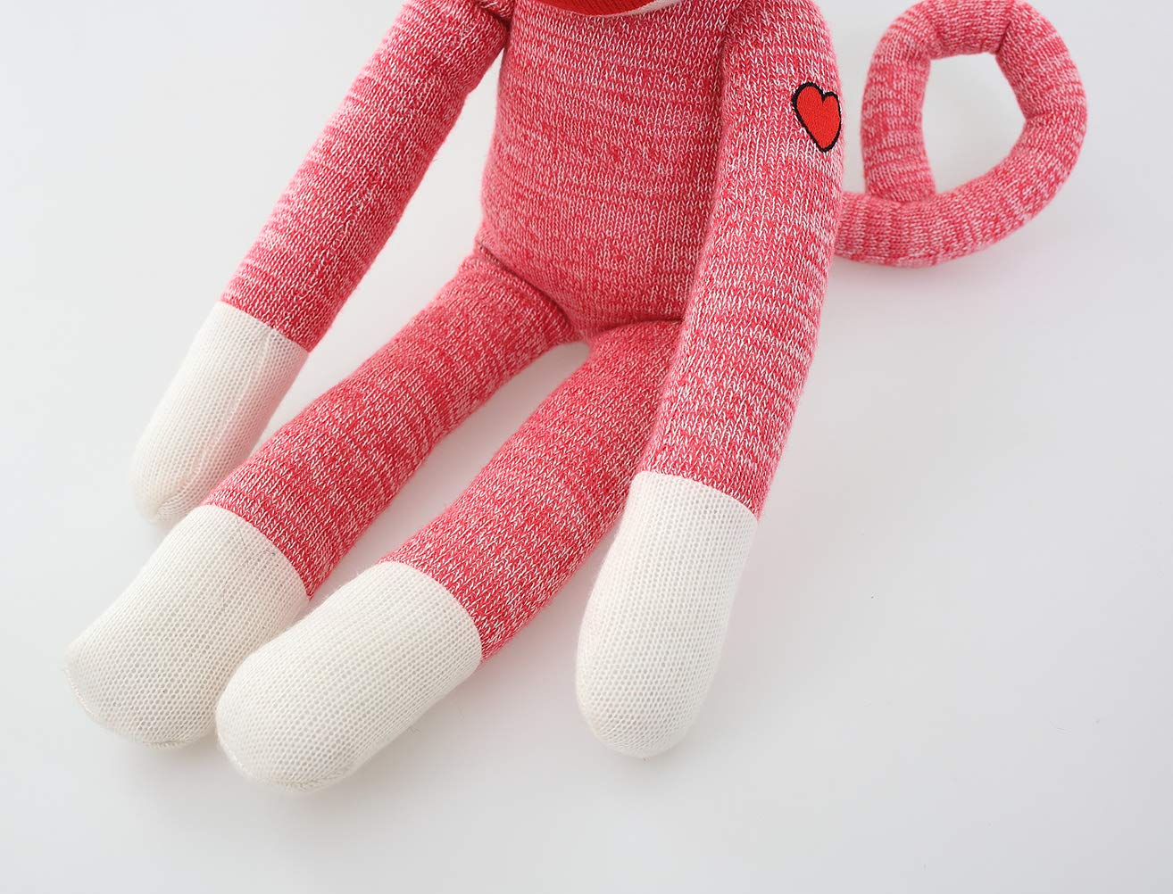 Plushland 20 Pink Sock Monkey - Soft Plush Knitted Stuffed Animal Toy for Kids, Babies, Teens - Perfect Gift for Birthdays & Mother's Day
