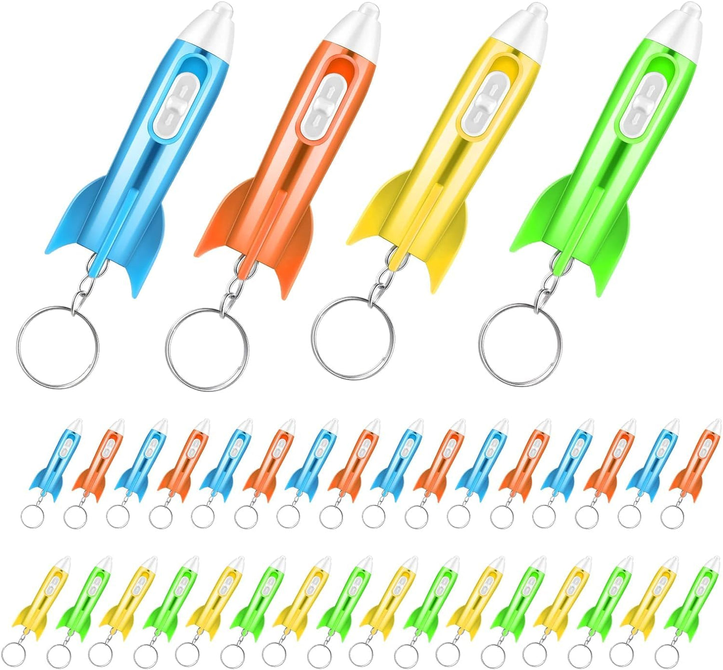 Kioooki Helicopter Flashlight Keychain For Kids Rocket Led Flashlight Outer Space Themed Helicopter Key Ring Astronaut Party Fav