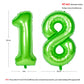 Number Balloons 40 Inch Green Birthday Party Decorations 18St Digital Jumbo Helium Foil Mylar Balloon