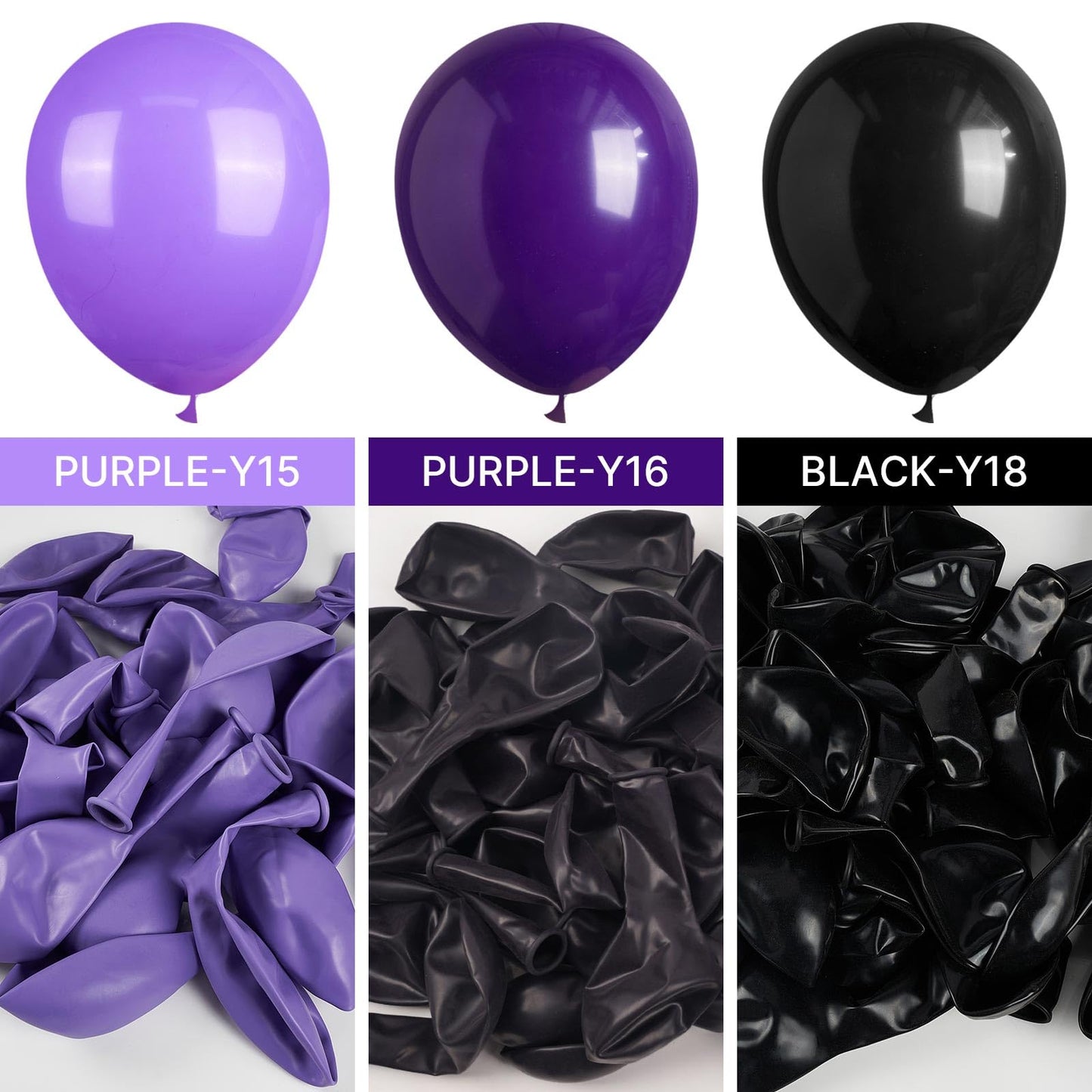 PartyWoo Purple Balloons Pack - 100 pcs, 18/12/10/5 Inch Rubber Balloons for Birthday, Halloween, Graduation Decorations - Royal Purple-Y16
