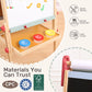 WINGYZ Easel for Kids - 3-in-1 Art Easel with Chalkboard, Magnetic Whiteboard & 400  Paper Roll, Adjustable Wooden Drawing Board