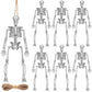 Dulefun 6Pcs Halloween Small Skeleton Figurines 6 Inch Plastic Posable Mini Skeletons For Halloween Hanging Decoration Party Fav