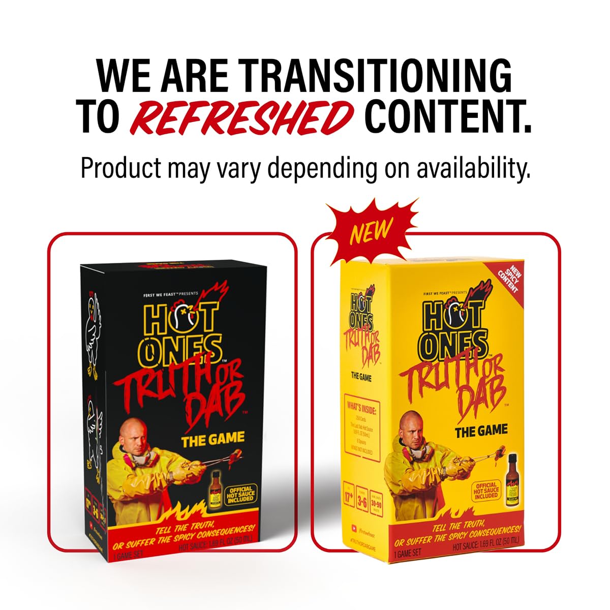 Wilder Hot Ones Truth or Dab Game with Hot Sauce - Multicolor, Ages 17+, Model WILD-772, Cardstock Material